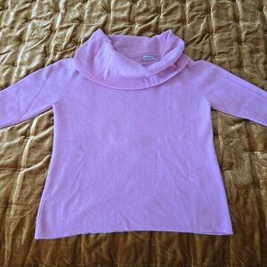 Pink cashmere cowl neck sweater Med